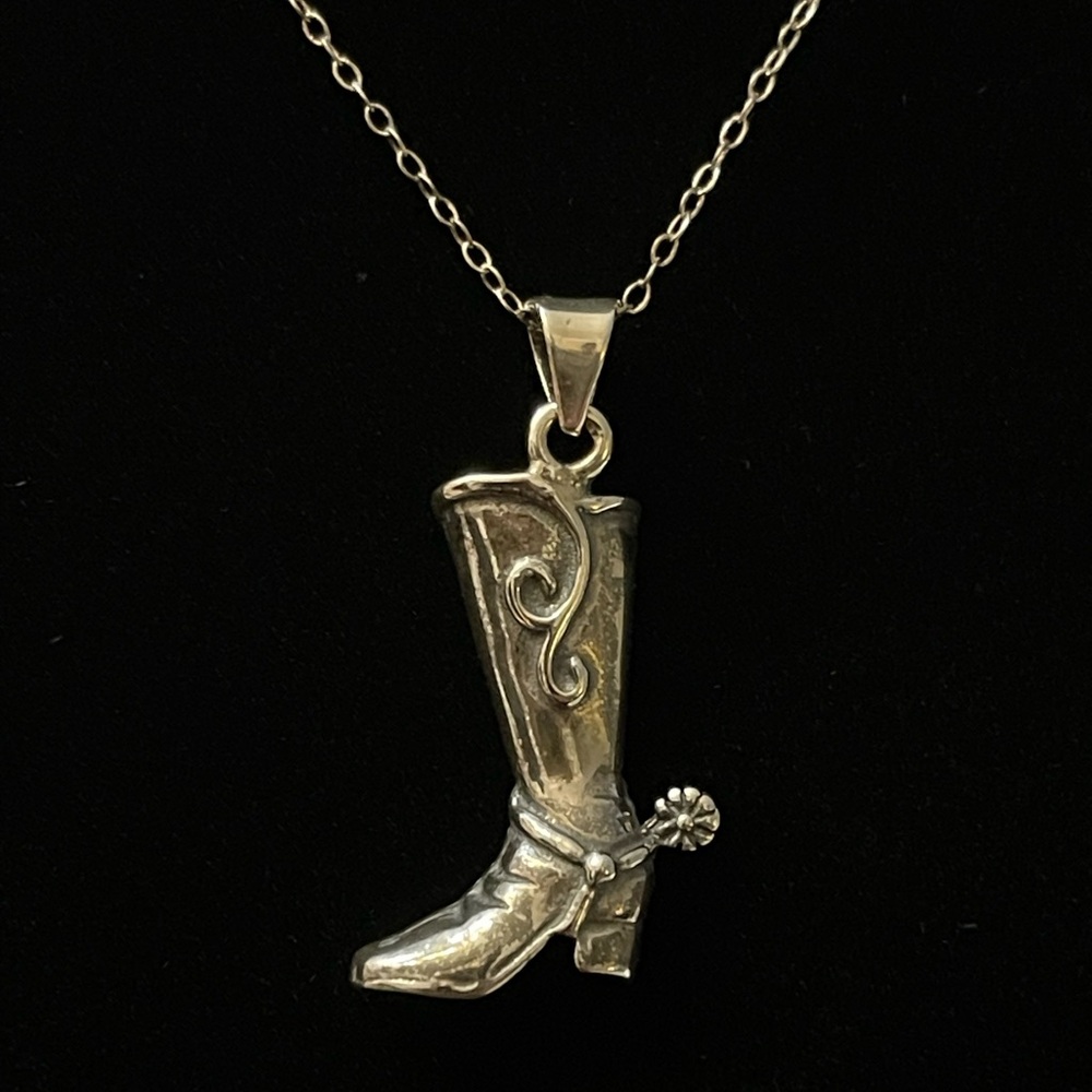 Sterling Silver Boot Necklace